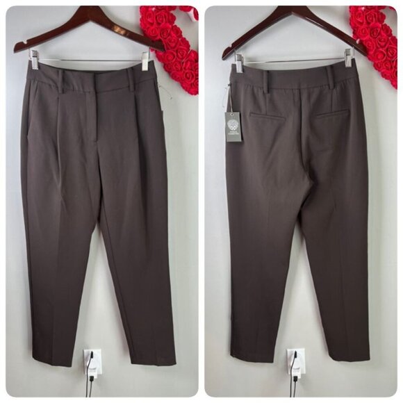 Vince Camuto Pants - Vince Camuto Womens Wide Straight Leg Career Pant Sz 4 Chocolate Brown